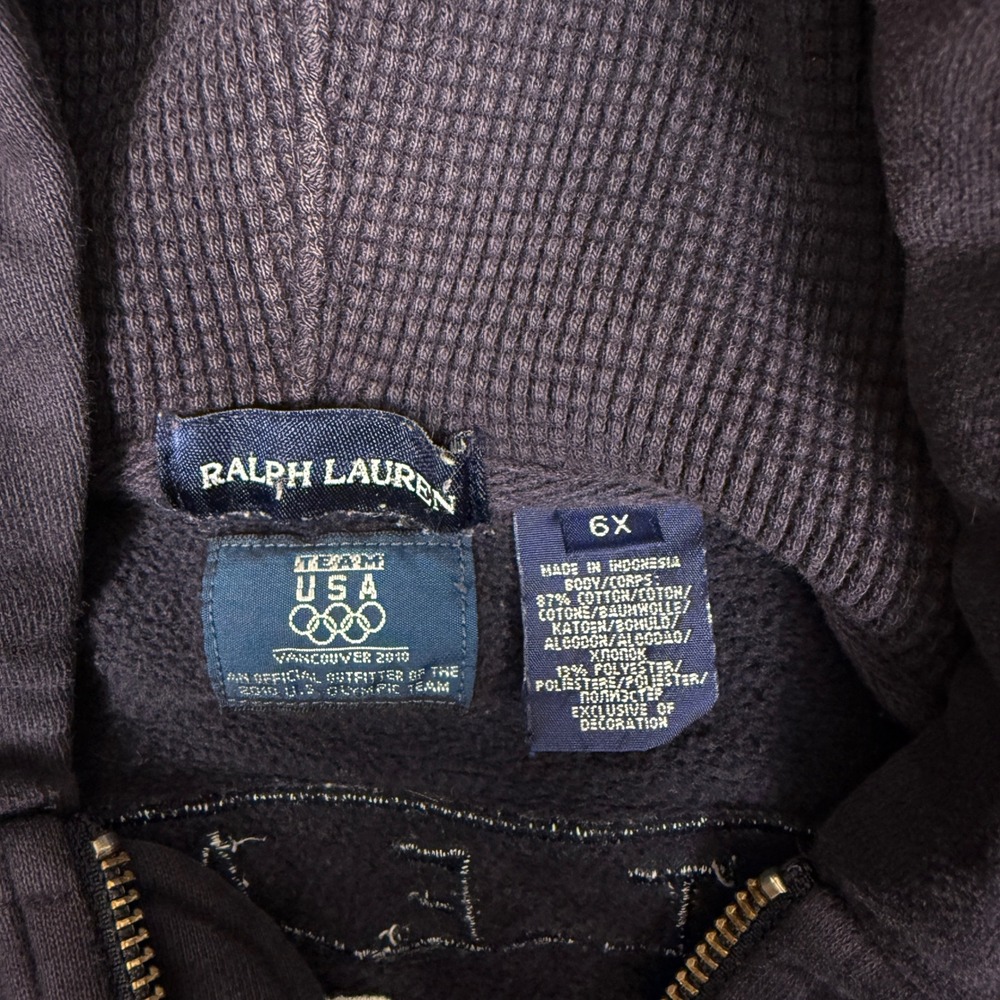 Ralph Lauren Team USA Olympic Vancouver 2010 Full Zip Hoodie Kids 6 Sportswear - Picture 4 of 8